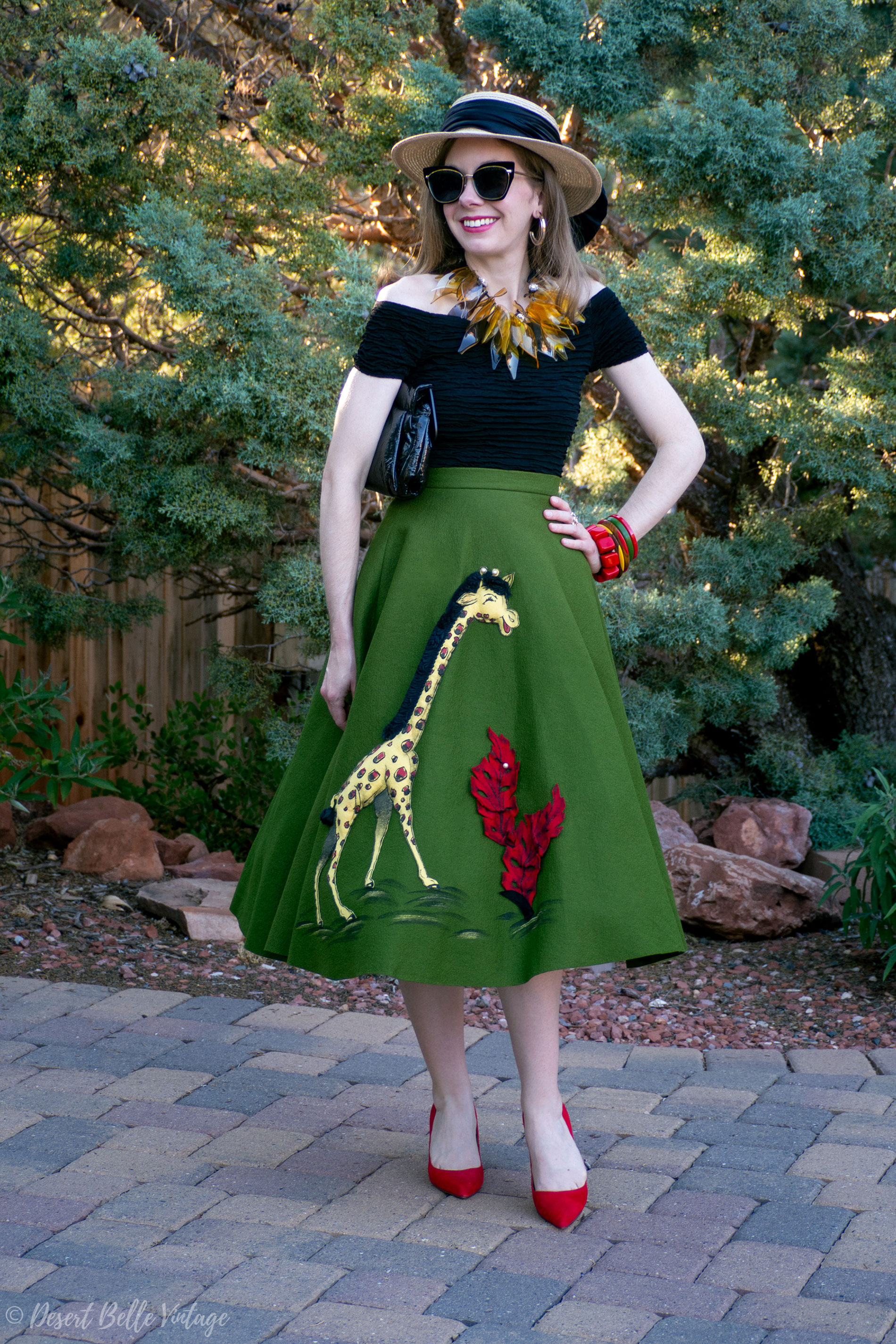 1950s vintage felt circler skirt